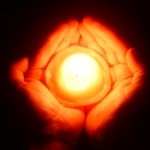 candle in hands